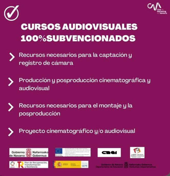 Cursos audiovisuales 100% subvencionados